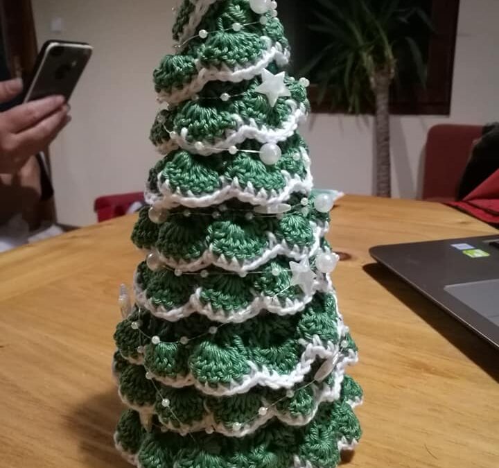 Horgolt mini karácsonyfa készítése